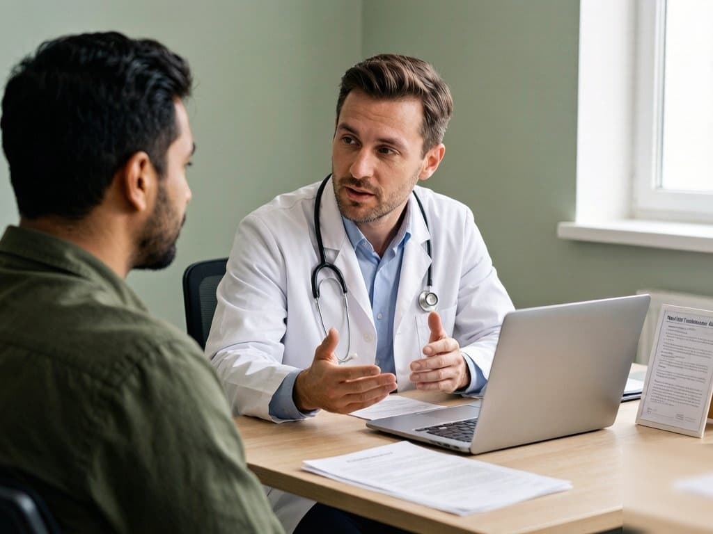 Doctor consulting with an international patient