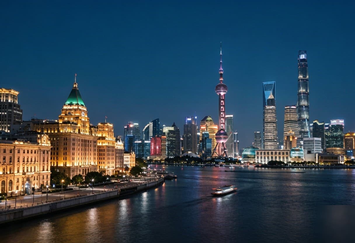 Shanghai skyline at night